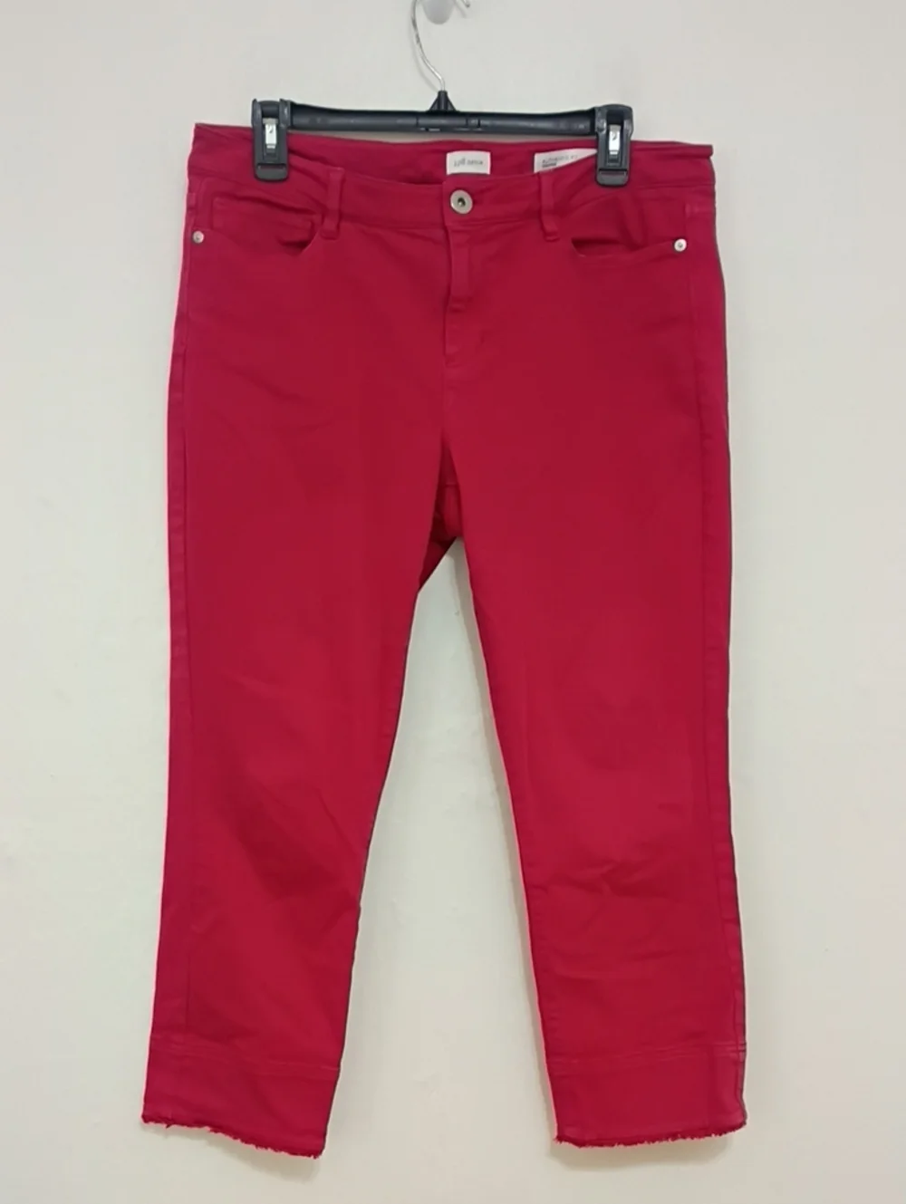 J Jill Denim Red Authentic Fit Cropped Mid Rise Jeans Size 10